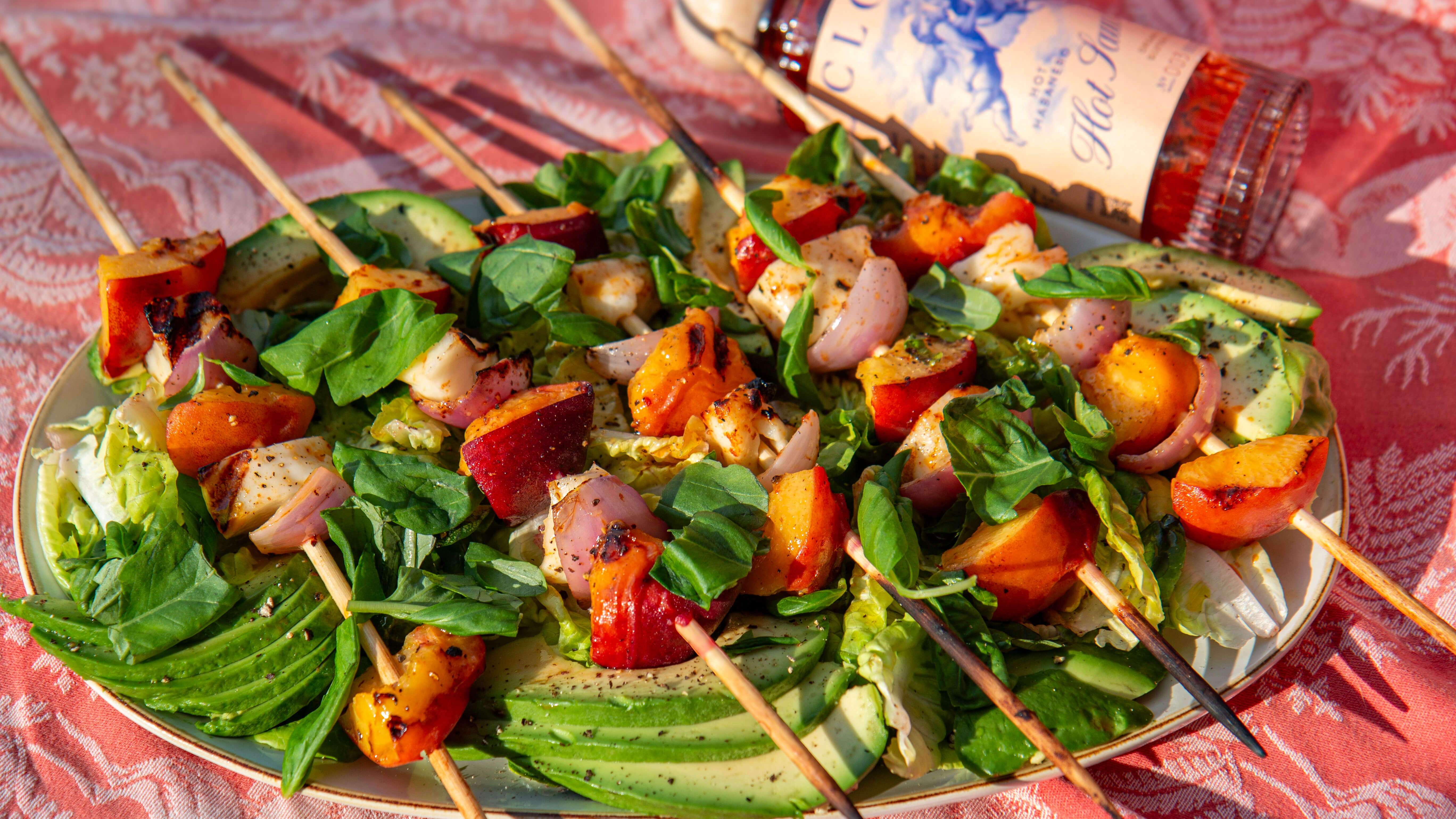 Hot Halloumi & Peach Skewers – Cloud23